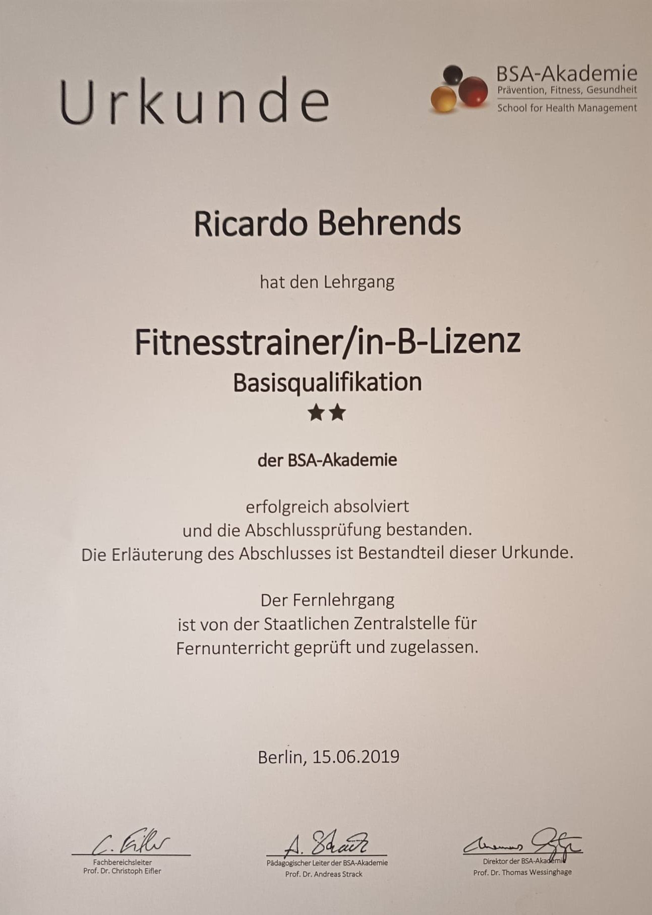 Fitnesstrainer B-Lizenz