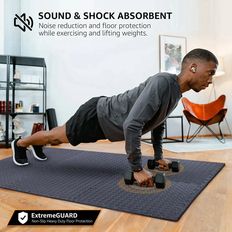 Puzzlematte 12er Set – EVA Bodenmatte für Heimtraining, Yoga & Kinder – Bild 2