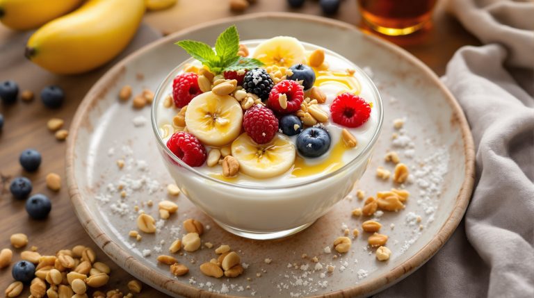 Joghurt mit Nüssen und Obst