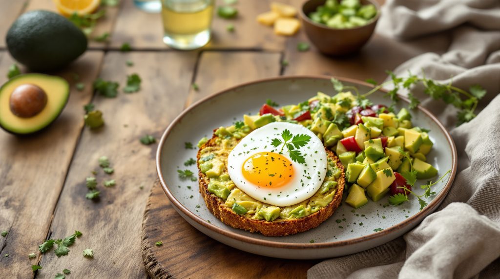Avocado-Brot mit pochiertem Ei
