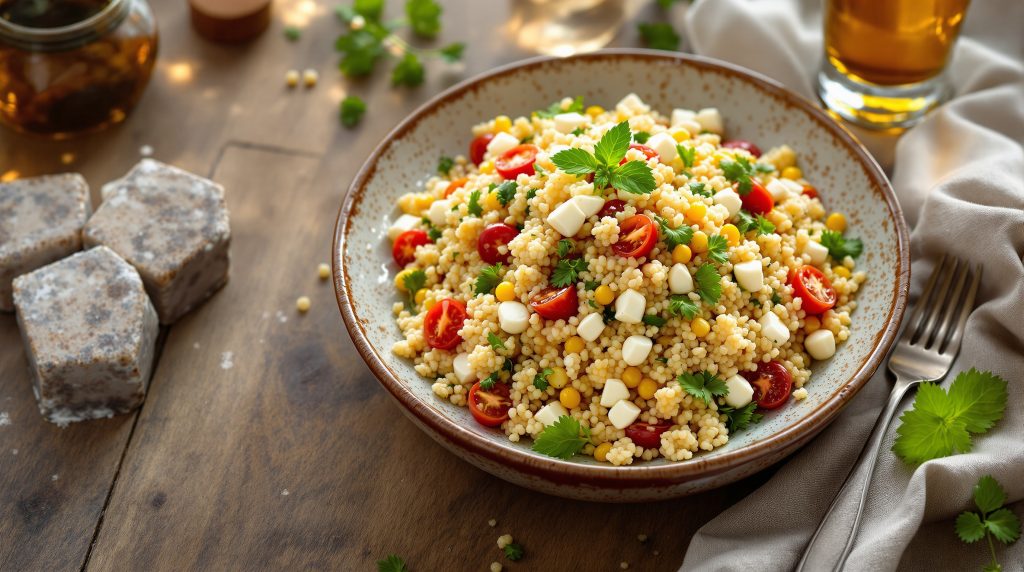 Couscous-Salat mit Feta und Gurke