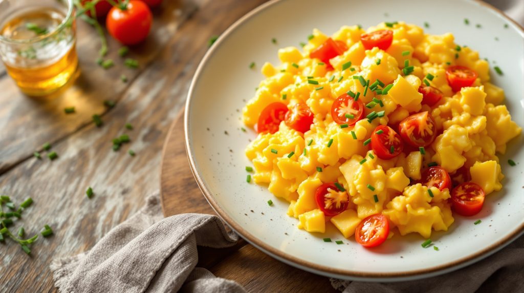 10-Minuten-Blitz-Rührei mit Tomaten