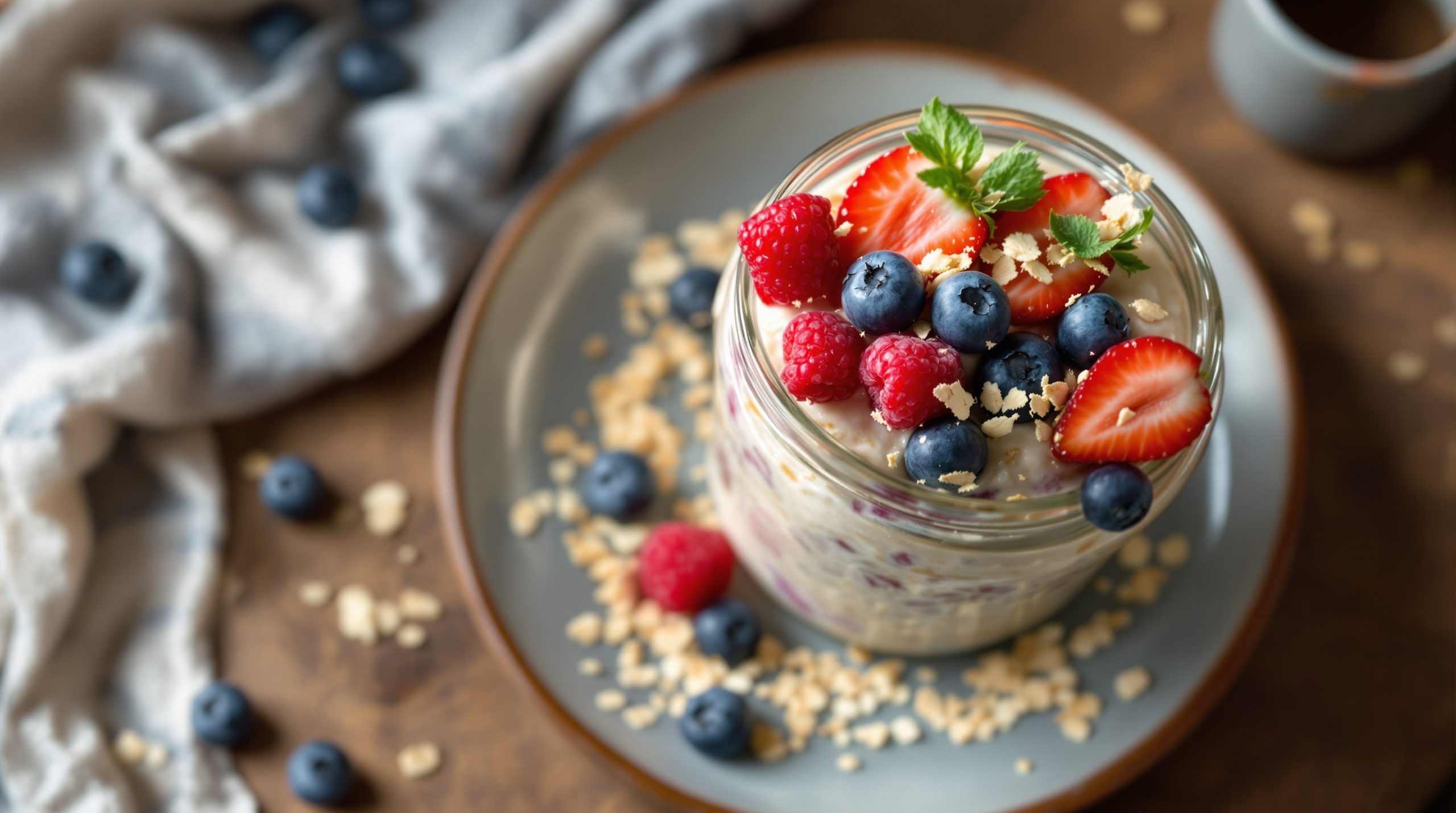 Beeren-Overnight-Oats mit Quark