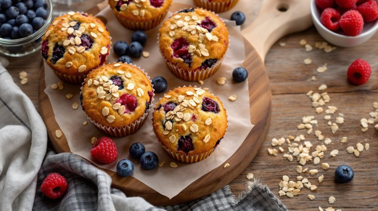 Haferflocken-Muffins mit Beeren