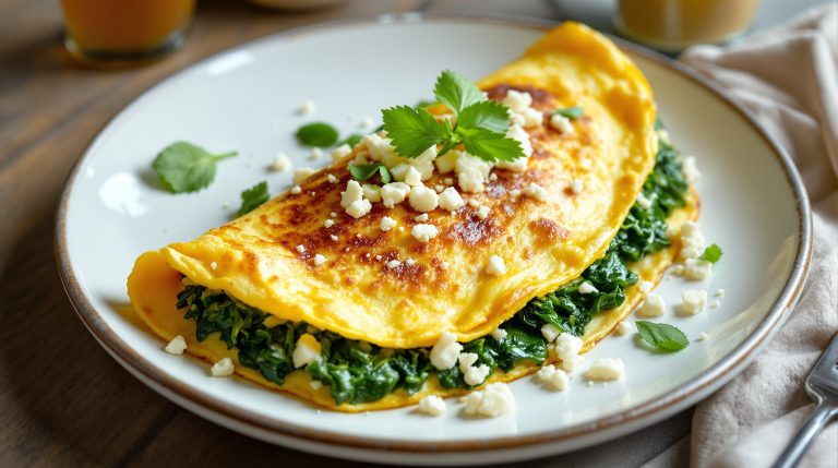 Spinat-Feta-Omelett