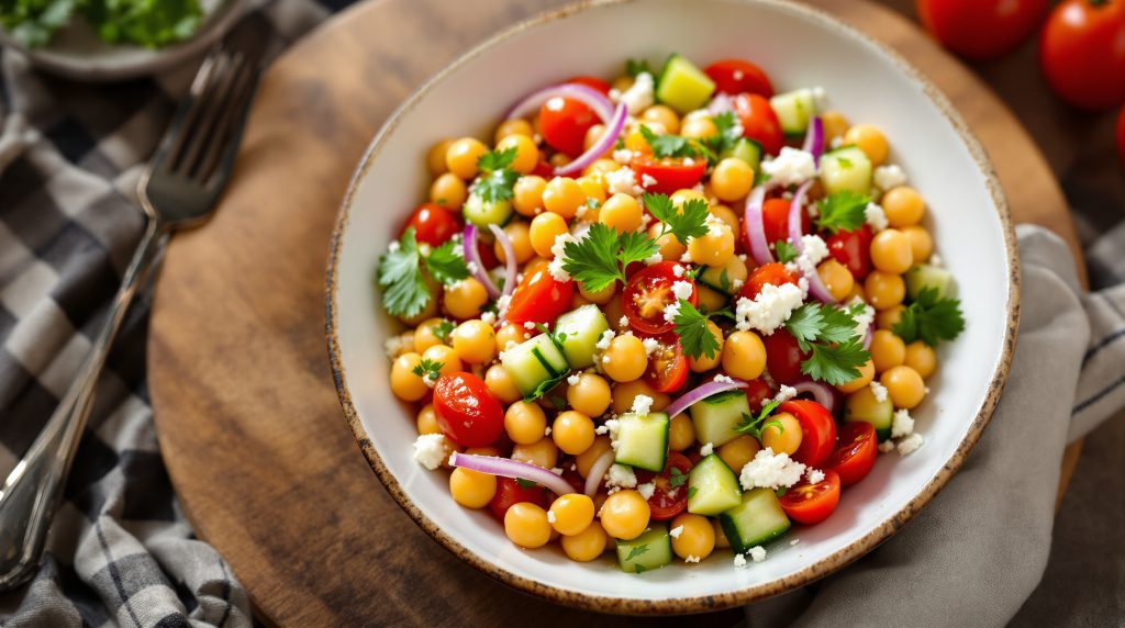 10-Minuten-Kichererbsen-Salat mit Feta
