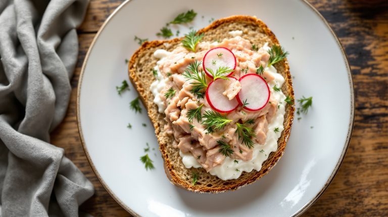 10-Minuten-Thunfisch-Quark-Aufstrich mit Vollkornbrot