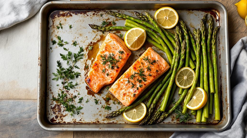 Blech-Lachs mit Spargel