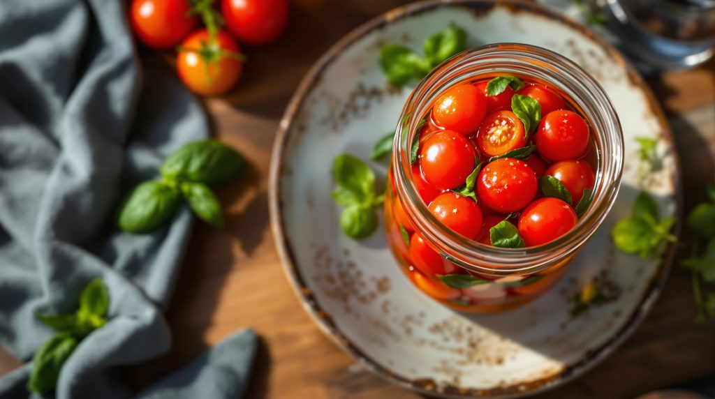 Fermentierte Kirschtomaten mit Basilikum