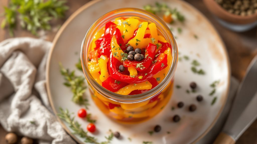 Fermentierte Paprikastreifen mit Oregano