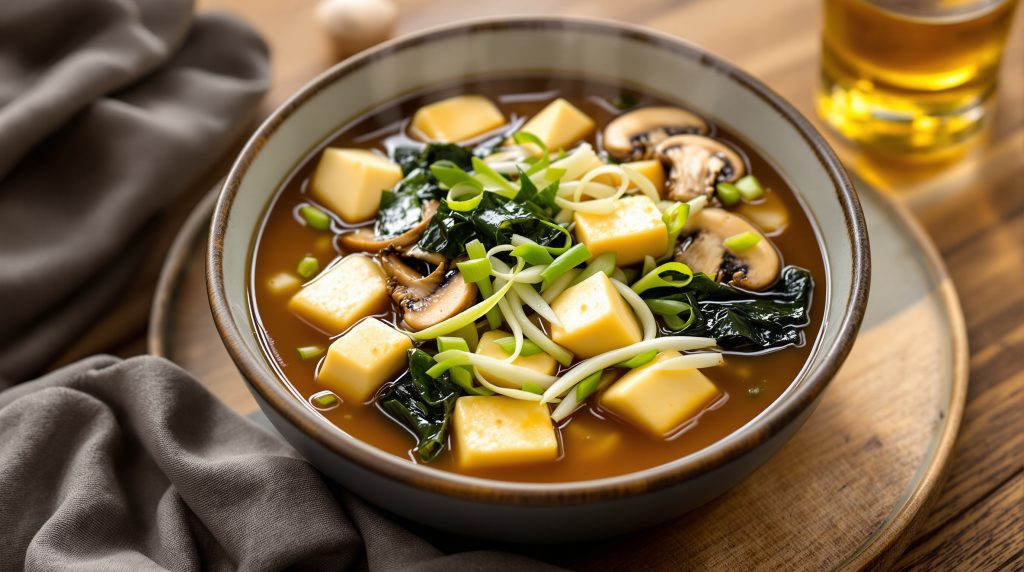 Miso-Suppe mit Tofu und Gemüse