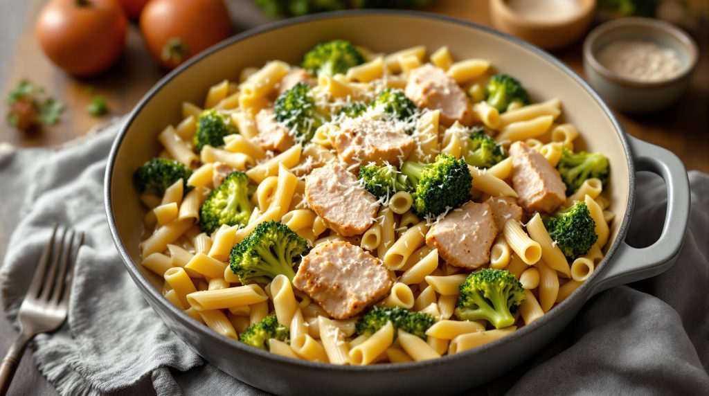 One-Pot-Nudeln mit Brokkoli und Hähnchen