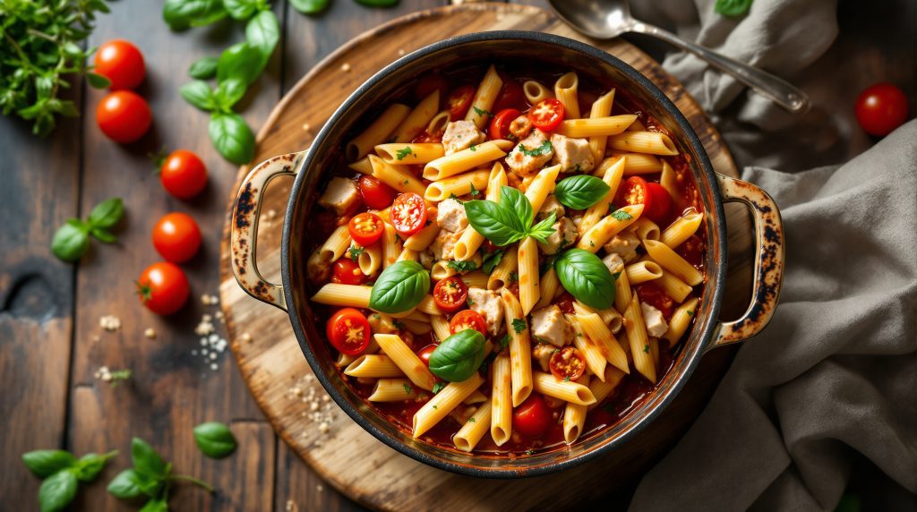 One-Pot-Pasta mit Thunfisch und Tomaten