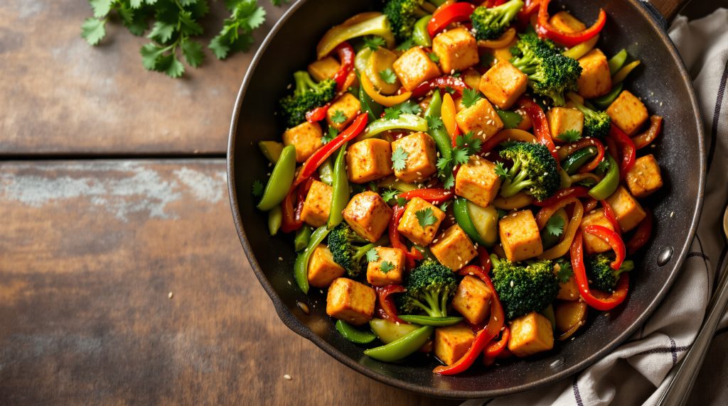 Tempeh-Pfanne mit Gemüse