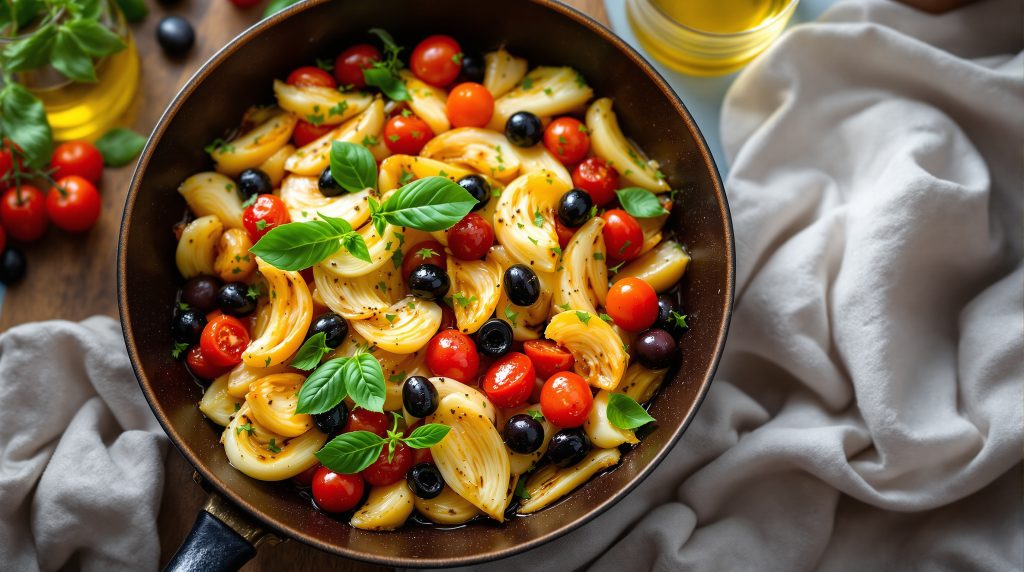 Fenchel-Tomaten-Pfanne mit Oliven