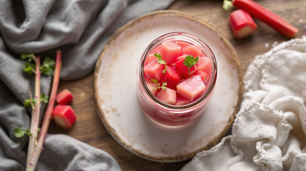 Fermentierte Rhabarber-Stücke