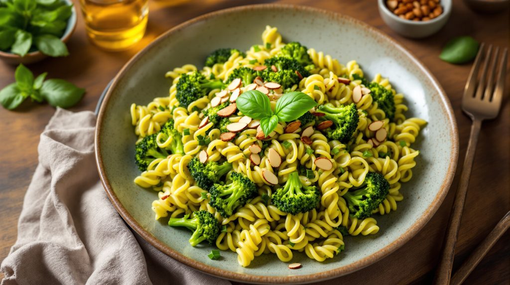 Fusilli mit Brokkoli-Mandel-Pesto