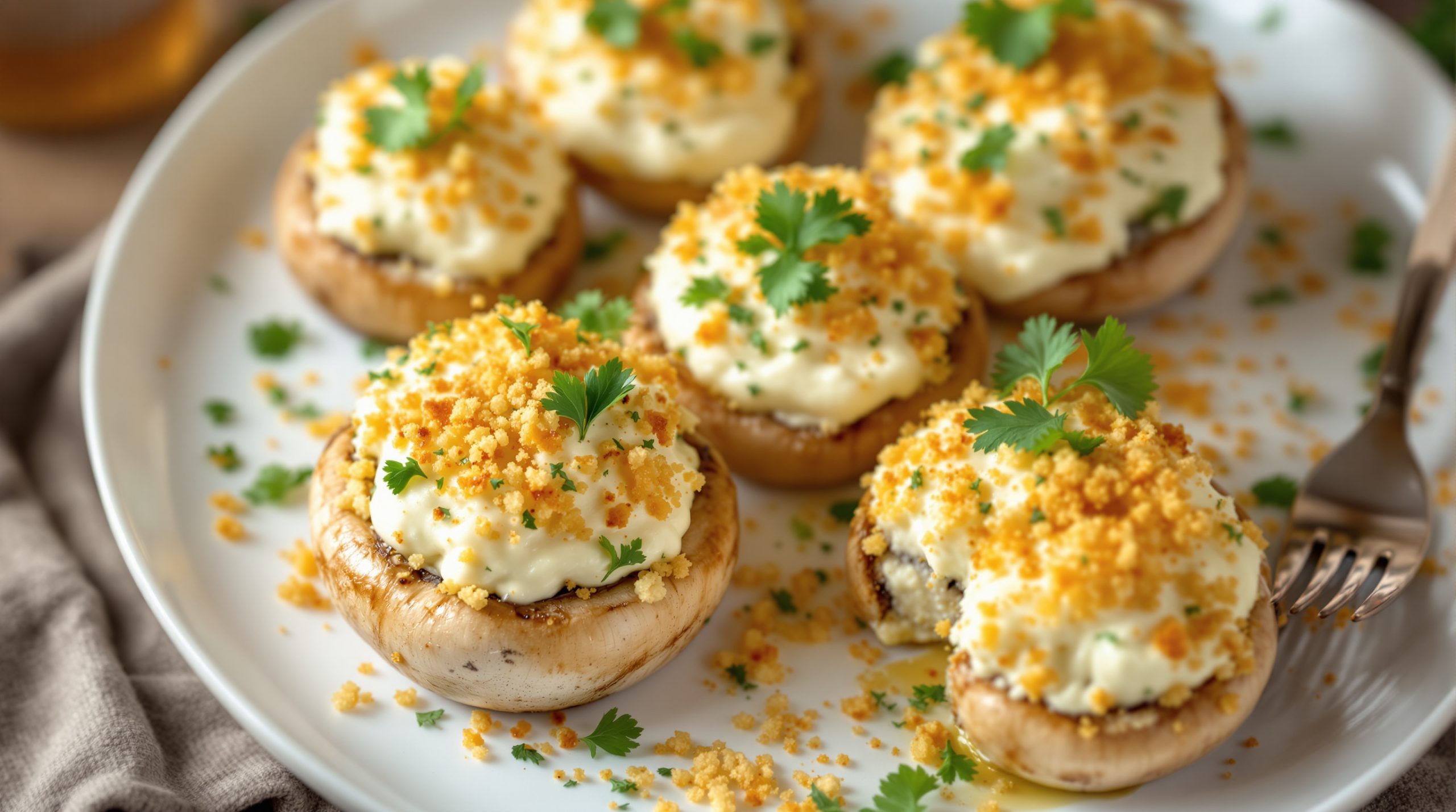 Gefüllte Champignons mit Kräuterfrischkäse