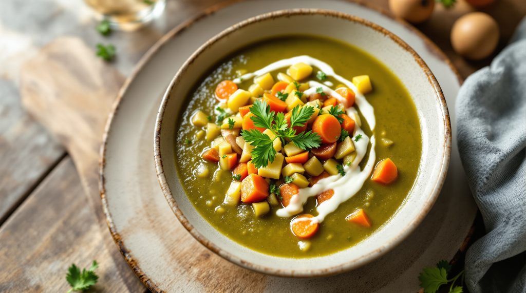 Grünkernsuppe mit Wurzelgemüse