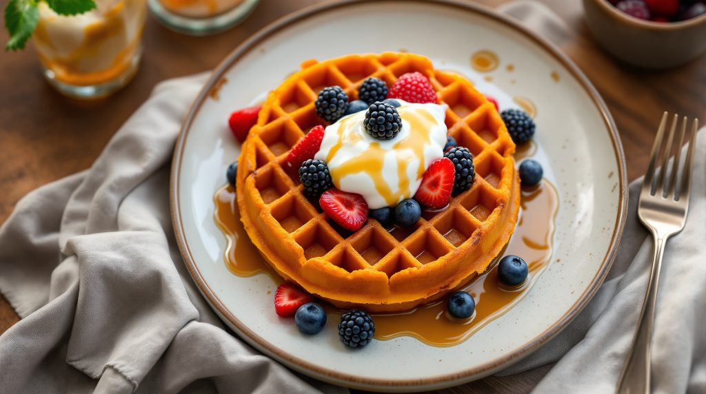 Joghurt-Süßkartoffel-Waffeln