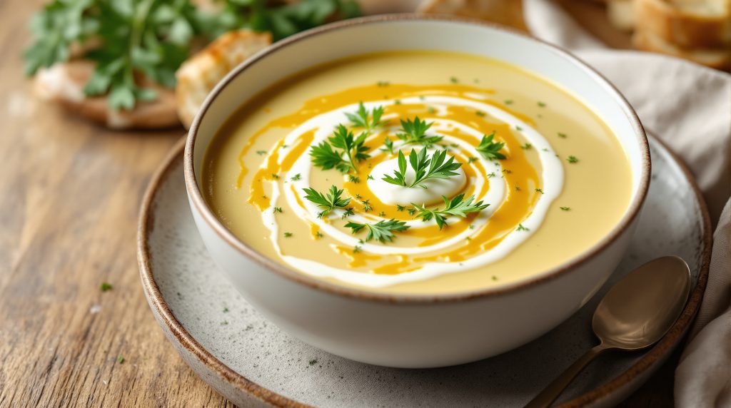 Käse-Lauch-Suppe (vegetarisch)