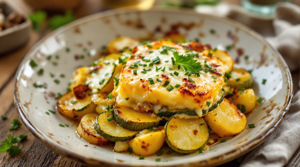 Kartoffel-Zucchini-Auflauf mit Käse