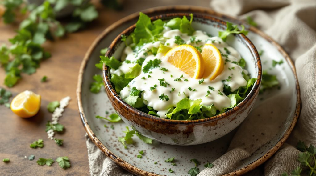 Kefir-Dressing für grünen Salat