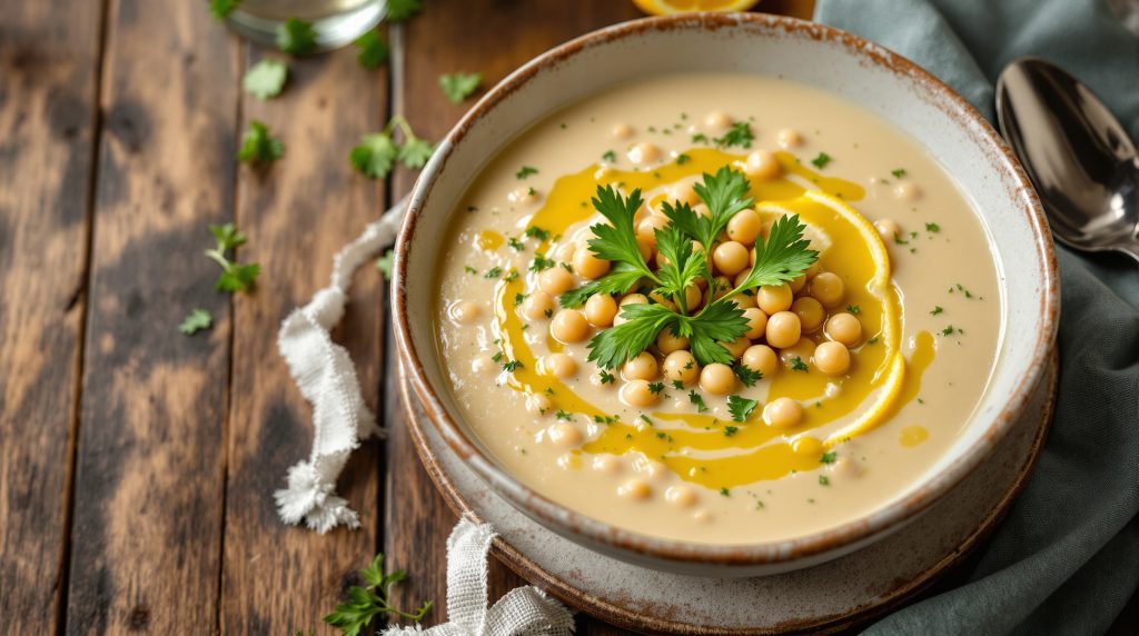 Kichererbsensuppe mit Zitrone