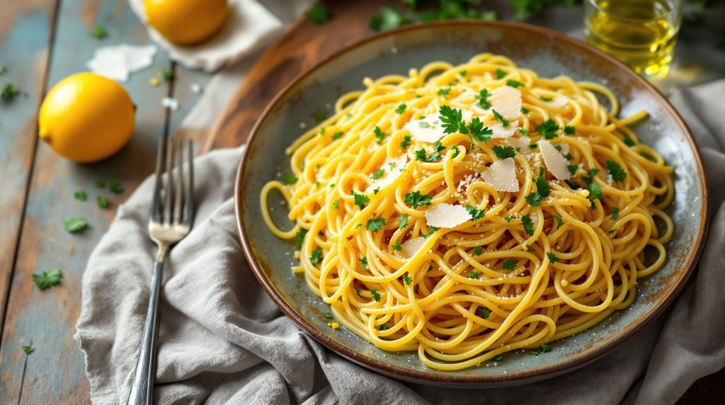 Linguine mit Zitrone und Parmesan