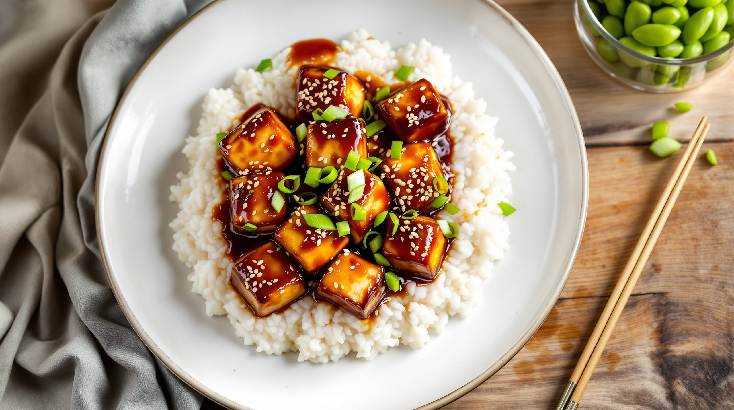 Mariniertes Tofu-Teriyaki