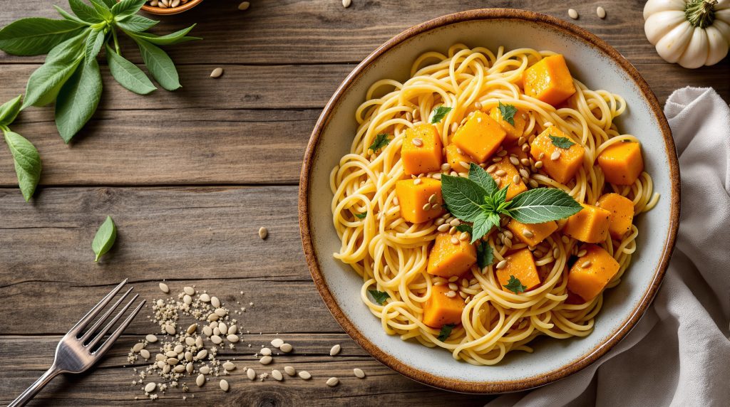 Nudeln mit Kürbis-Sahne-Sauce