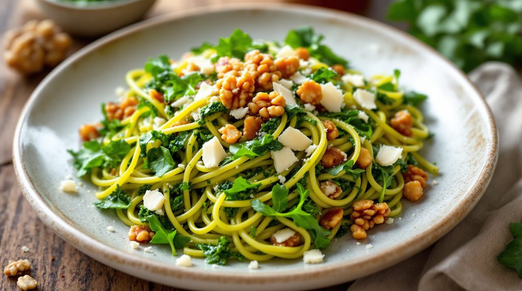 Nudeln mit Rucola-Walnuss-Pesto