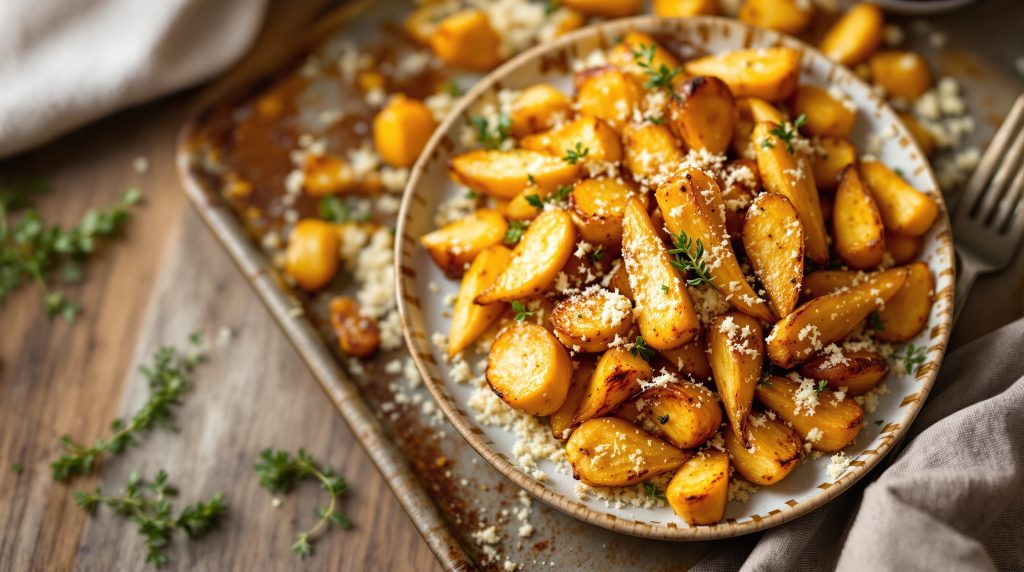 Ofen-Pastinaken mit Parmesan
