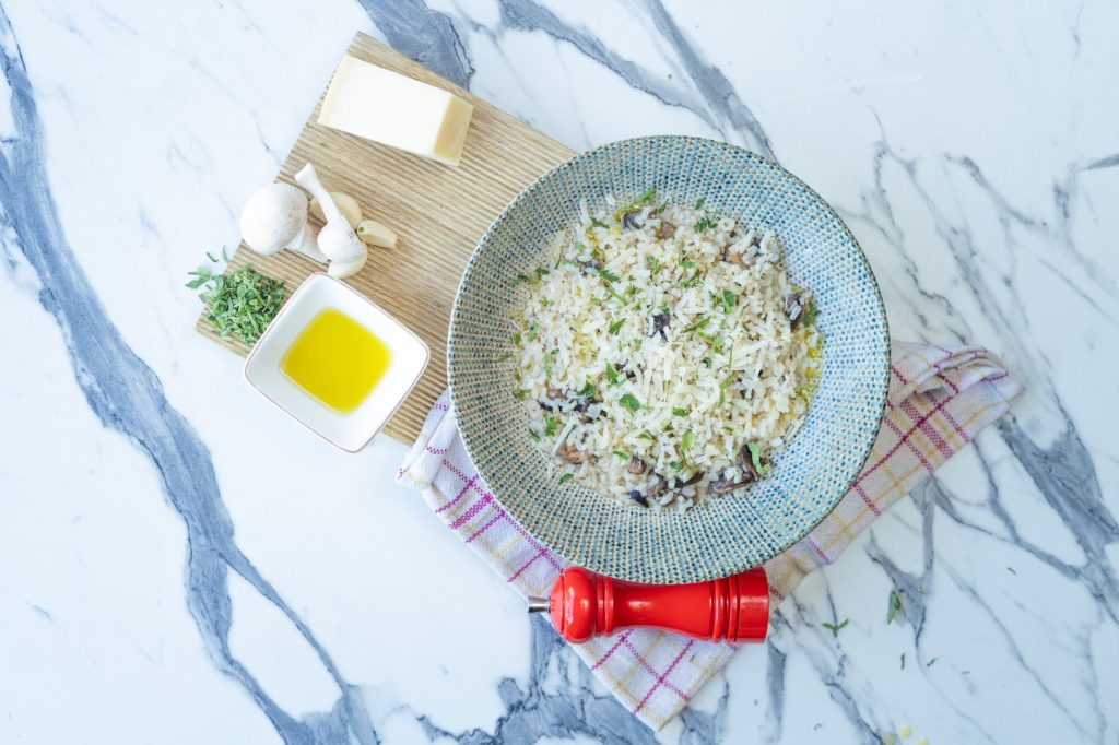 Pilz-Stroganoff mit Reis