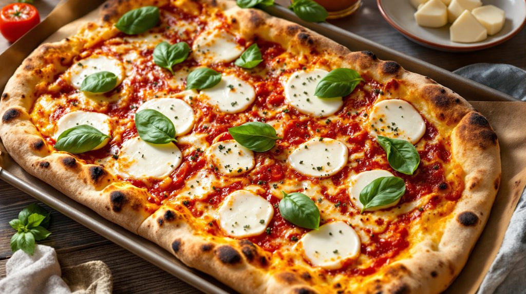 Pizza Margherita vom Blech