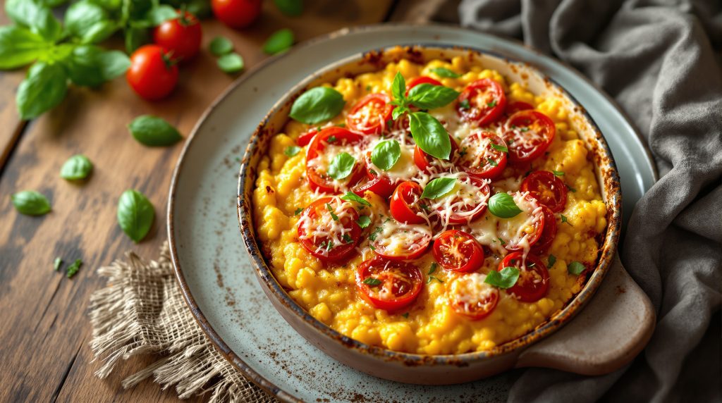 Polenta-Auflauf mit Tomaten