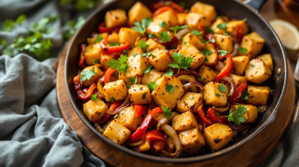 Räuchertofu-Kartoffel-Pfanne