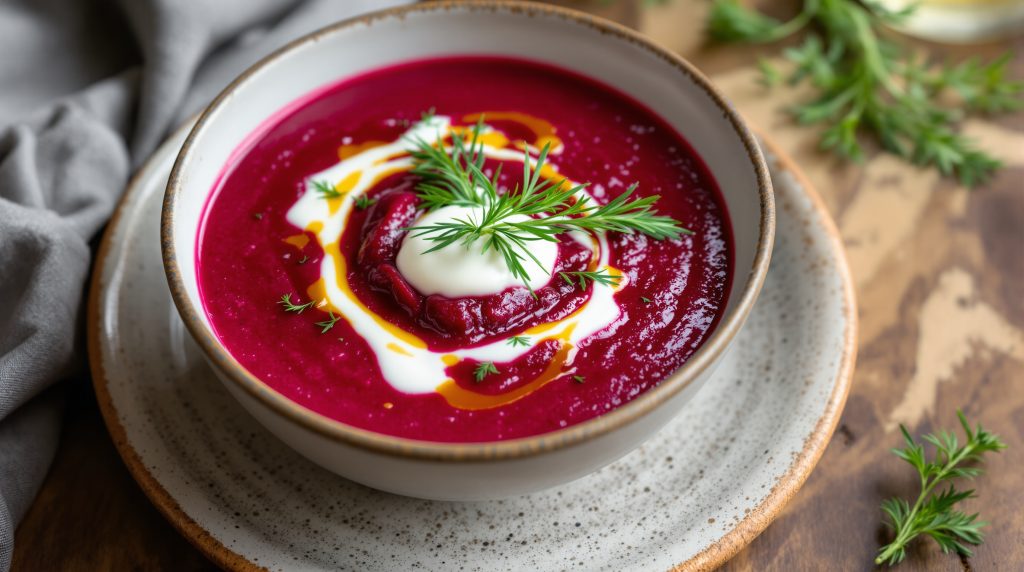Rote-Bete-Suppe mit Meerrettich-Creme