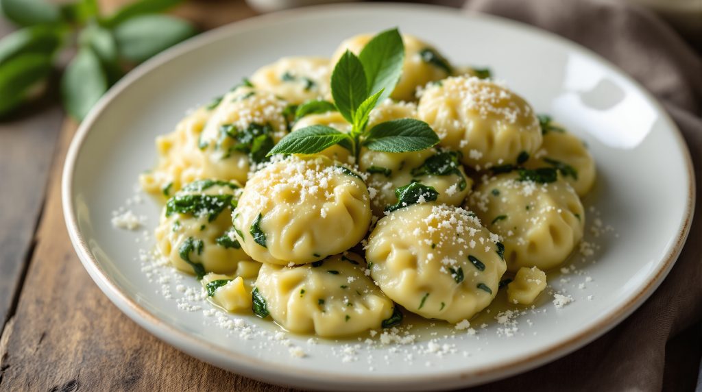Spinatknödel mit Parmesan