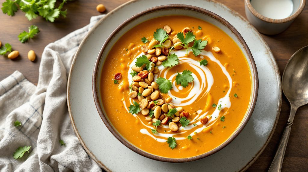 Süßkartoffel-Erdnuss-Suppe