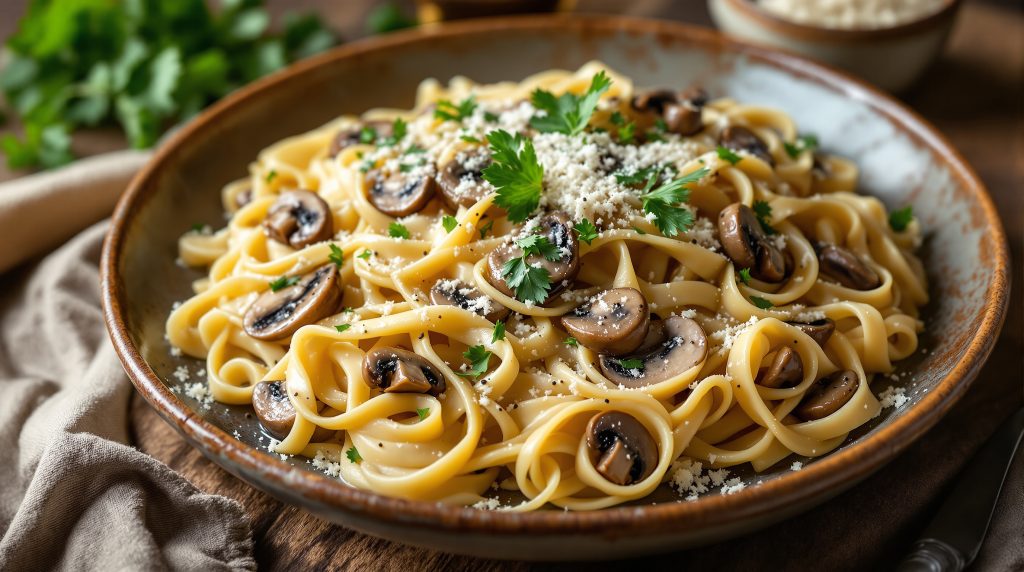 Tagliatelle mit Pilzrahmsauce