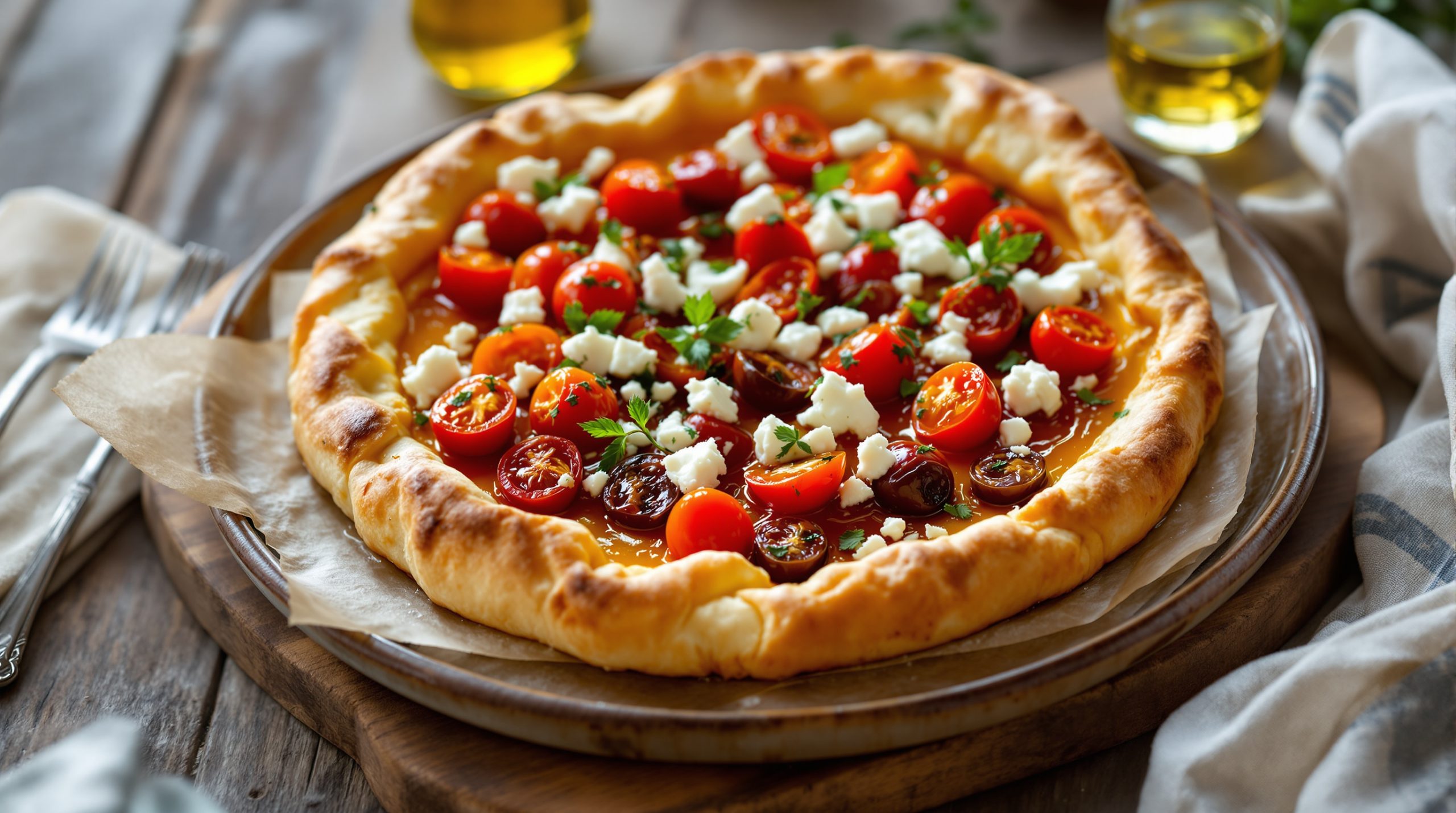 Tarte mit Tomaten und Ziegenkäse