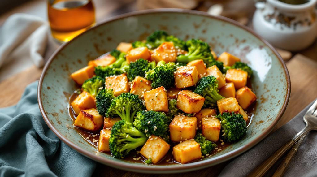 Tofu-Brokkoli-Pfanne mit Sesam