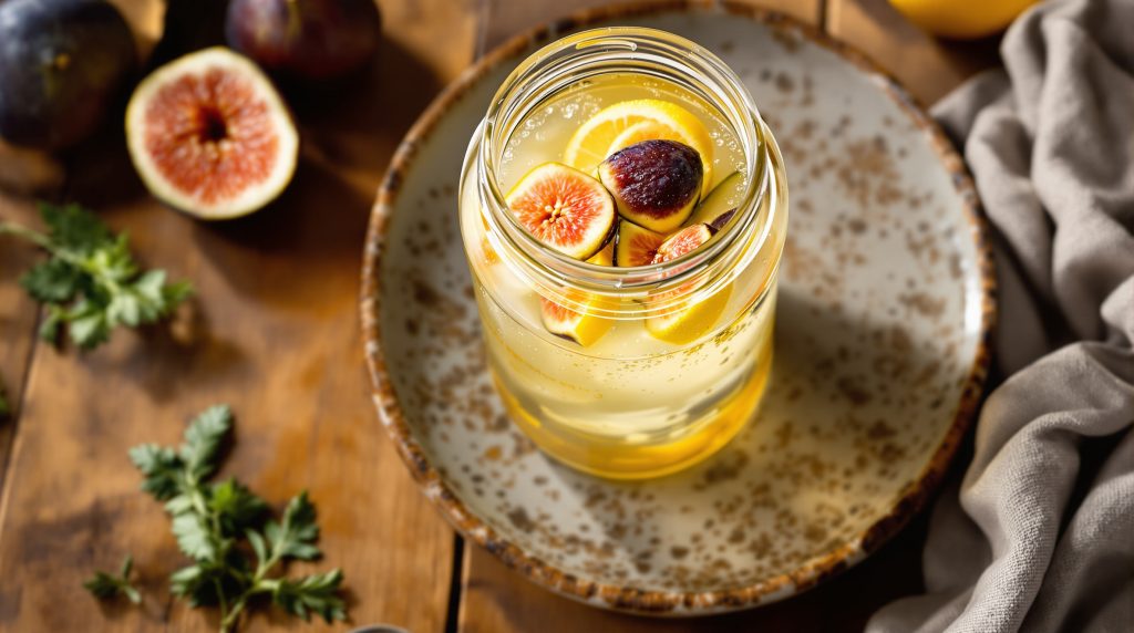 Wasserkefir mit Feigen und Zitrone