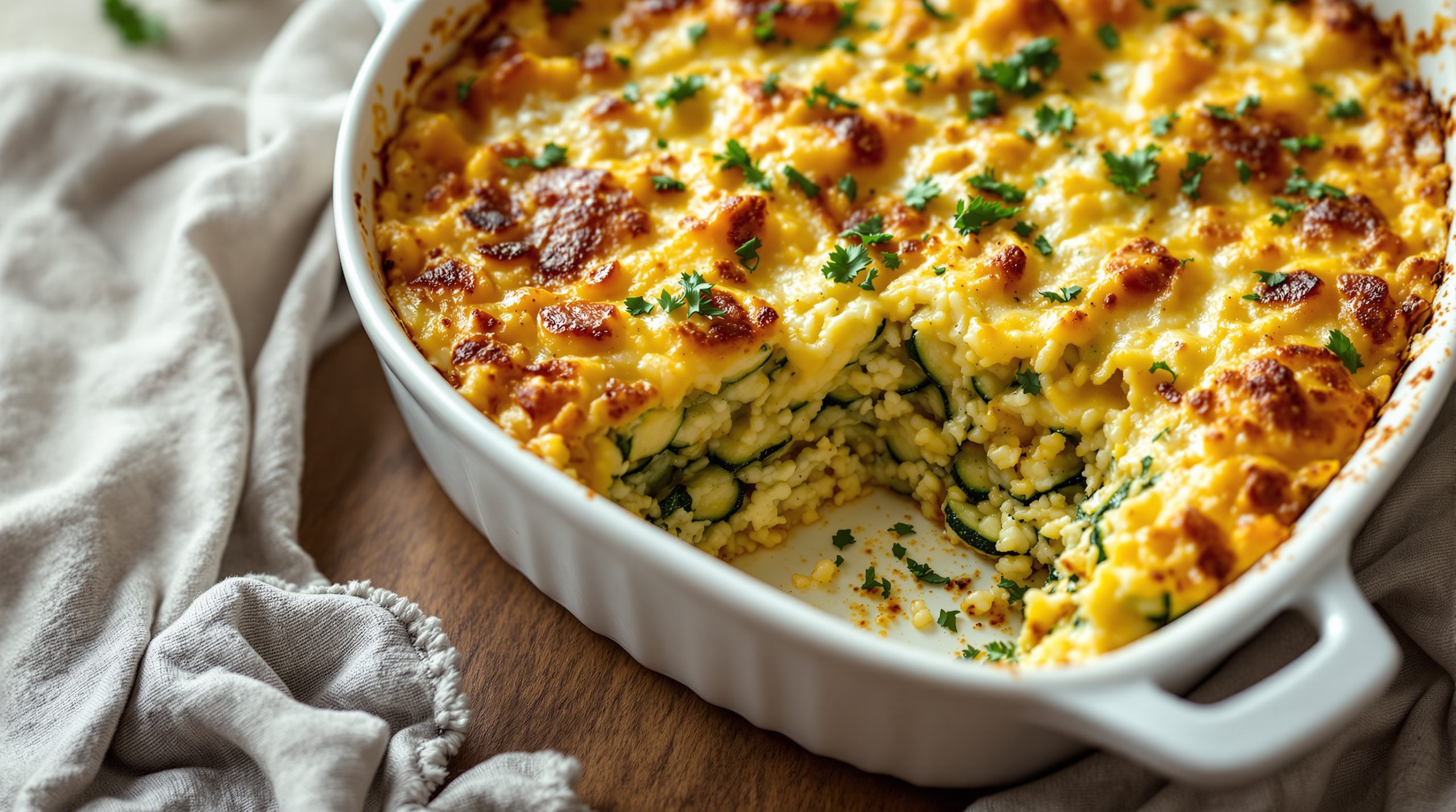 Zucchini-Reis-Auflauf